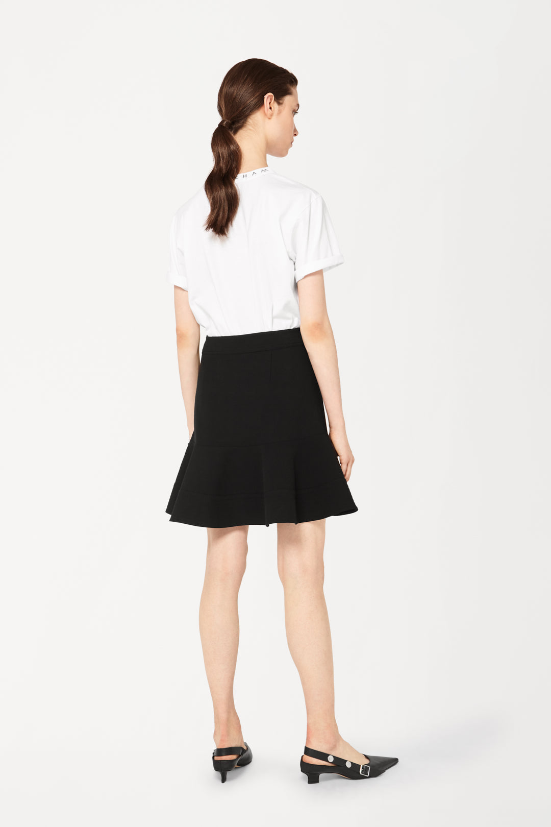 Peplum Hem Skirt In Black
