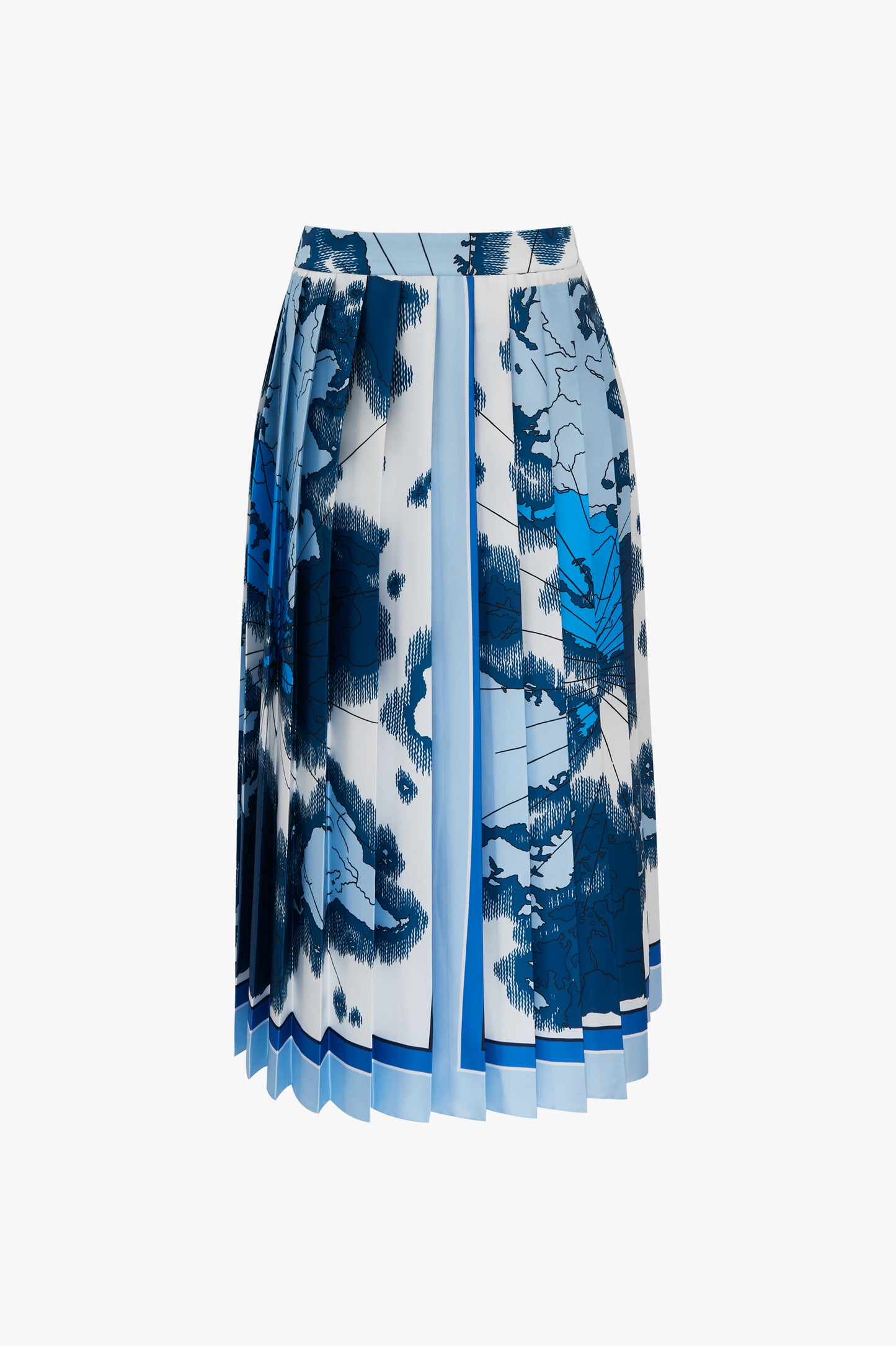 Pleated Skirt In Map Print