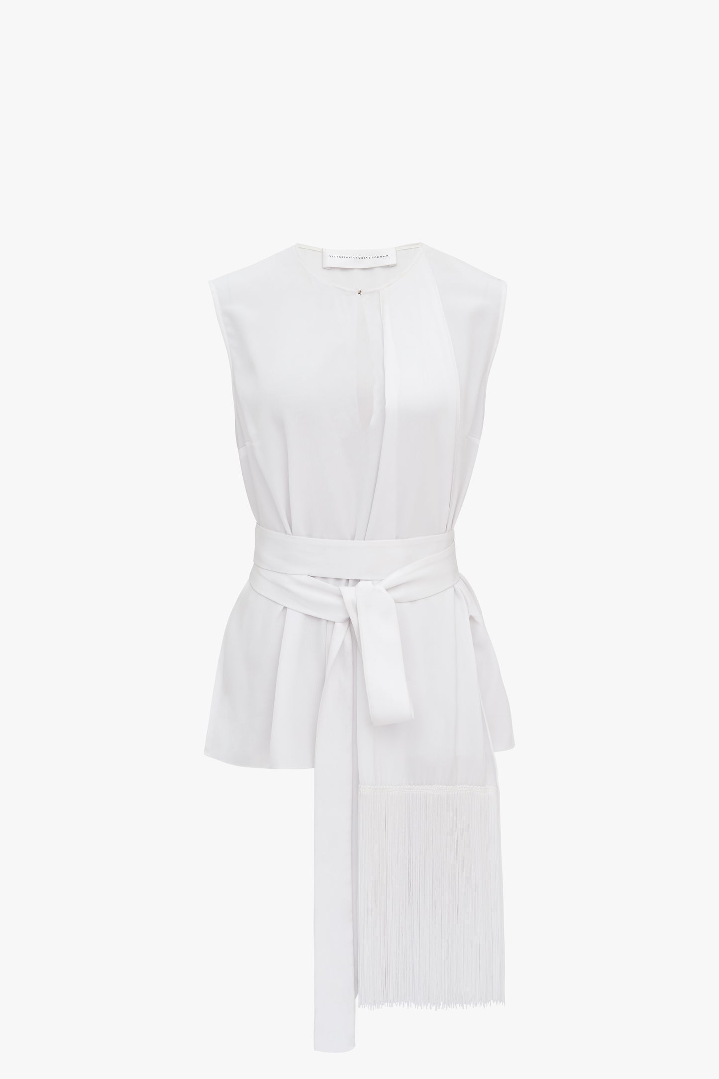 Fringed Scarf Top in White