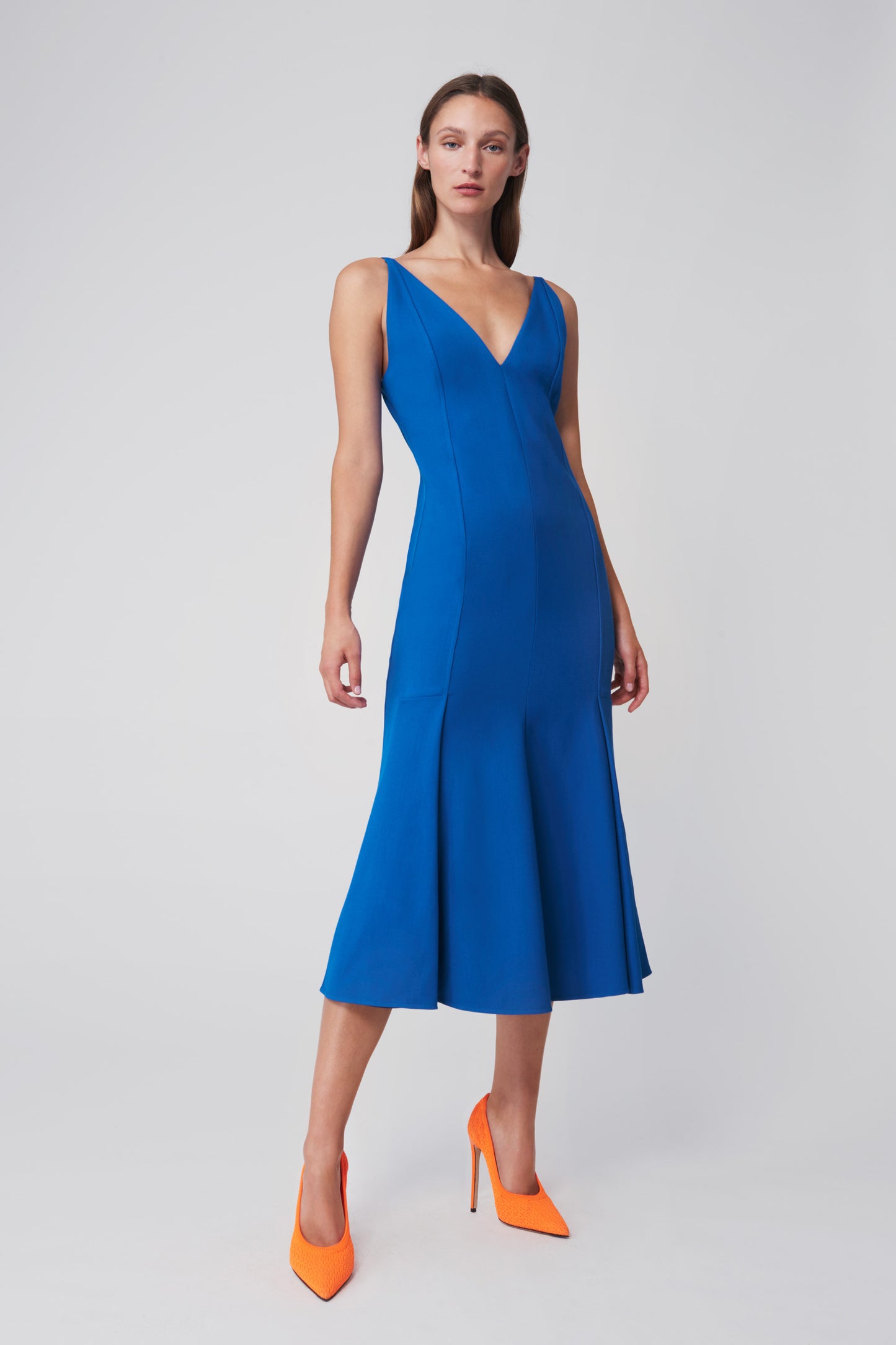 Cami Flare Midi Dress in Cobalt Blue