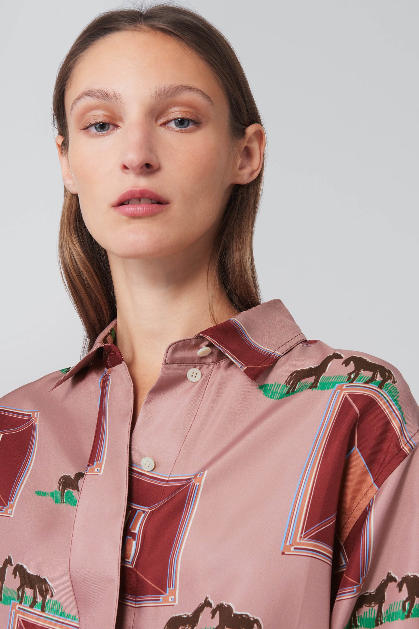 Oversized Blouse in Horse Print