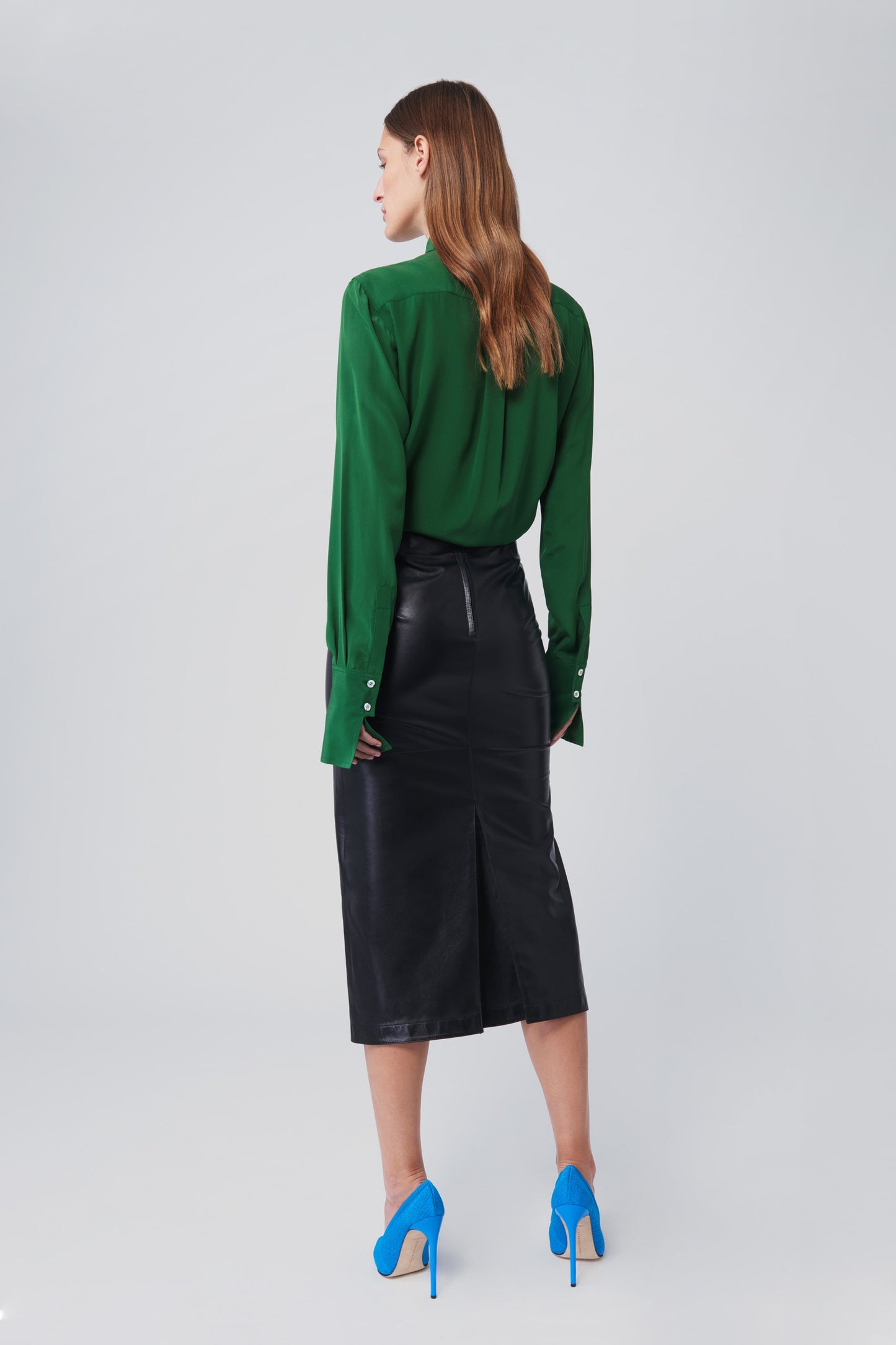 Oversized Collar Shirt in Emerald Green