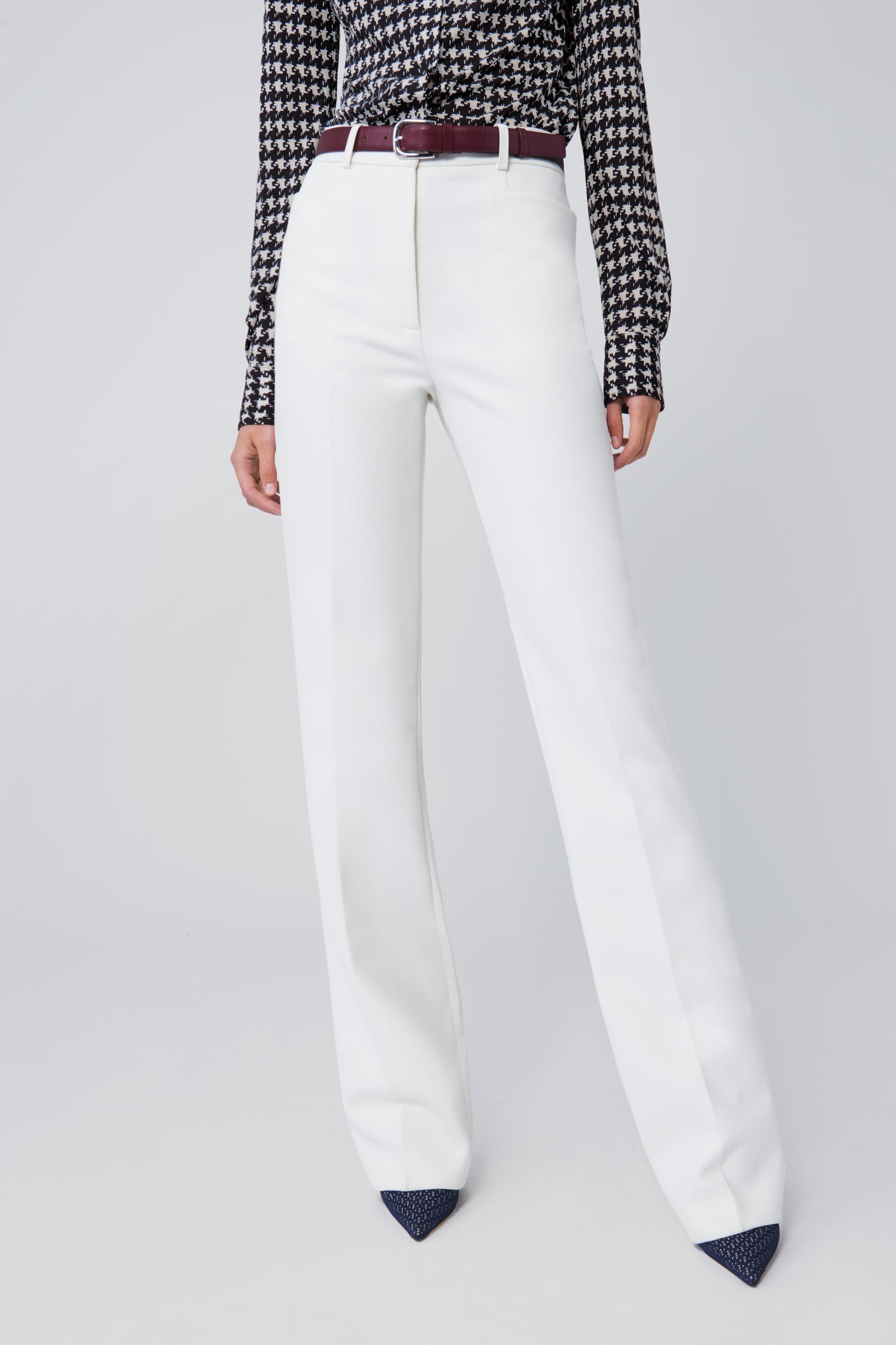 Straight Leg Trousers in White