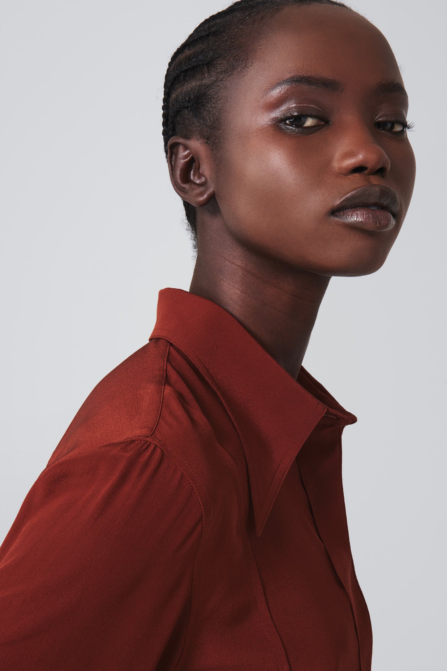 70s Collar Shirt in Chestnut Brown